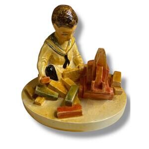 1979 Sebastian Miniatures Figurine Signed Numbered Building Days Boys 3"